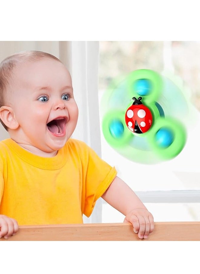Generic - 3-PCS Suction Cup Spinner Toys for 1 Year Old Boy Girl|Spinning Top Baby Toys 6-12-18 Months|1-2 Year Old Boy Birthday Gift|Baby Bath Toys for Kids Ages 1-3|Sensory Toys for Toddlers 1-3 - Image 1