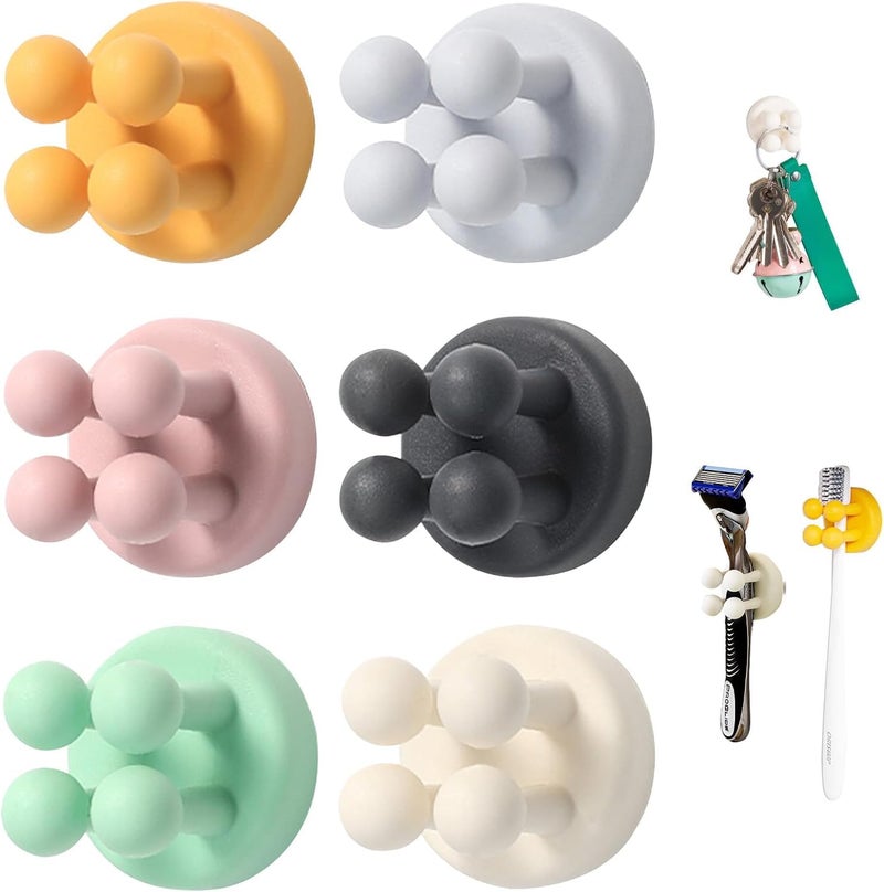 TOZKYN 4Pcs Toothbrush Holders for BathroomMultifunctional Organizer for ToothbrushToothpaste RV Car Dorm RoomWaterproof Toothbrush Hook Plug Holder for WallSelf Adhesive Wall Mounted Hooks - Image 1