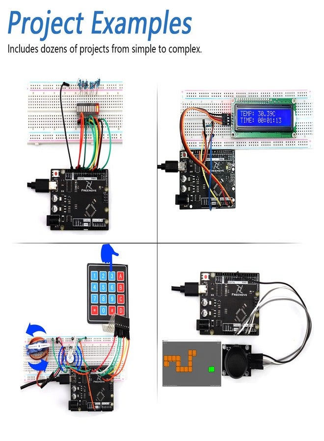 Freenove RFID Starter Kit V2.0 with Board V4 (Compatible with Arduino IDE), 267-Page Detailed Tutorial, 198 Items, 49 Projects - Image 4