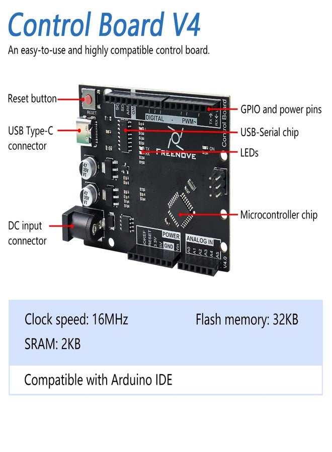 Freenove RFID Starter Kit V2.0 with Board V4 (Compatible with Arduino IDE), 267-Page Detailed Tutorial, 198 Items, 49 Projects - Image 3