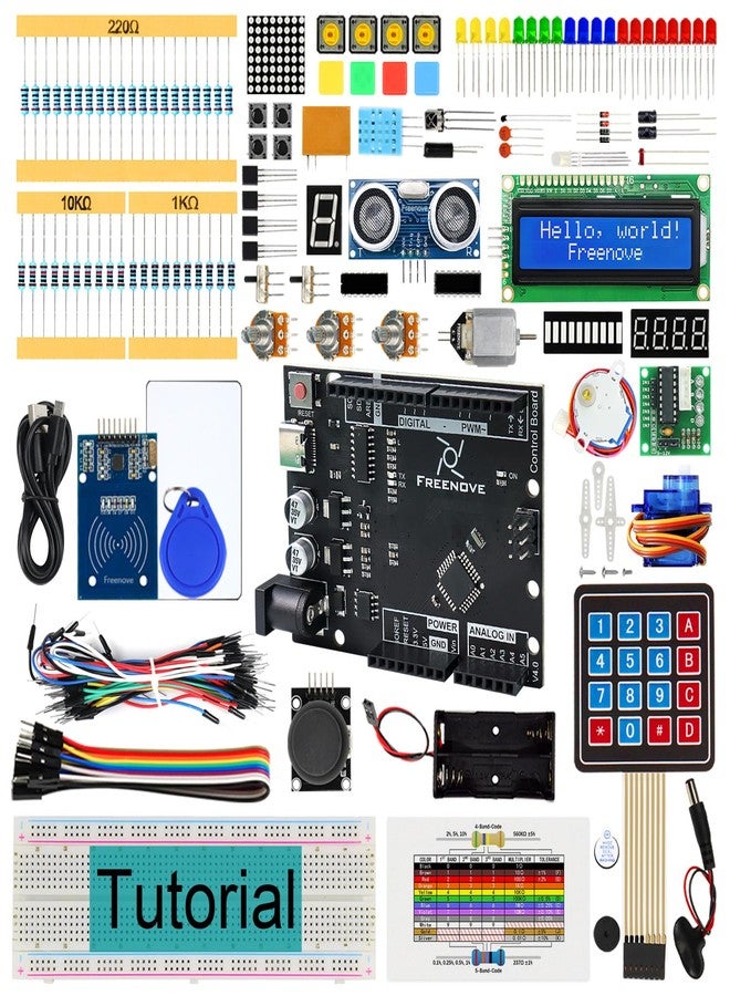 Freenove RFID Starter Kit V2.0 with Board V4 (Compatible with Arduino IDE), 267-Page Detailed Tutorial, 198 Items, 49 Projects - Image 1
