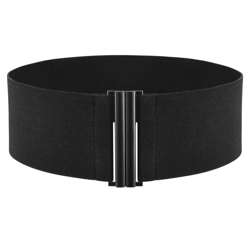 TOURZOO Elastic Belt for Women Wide Waist Corset Belt Cinch Belt Vintage Stretchy Waistband for Dresses,Black,Small - Image 1