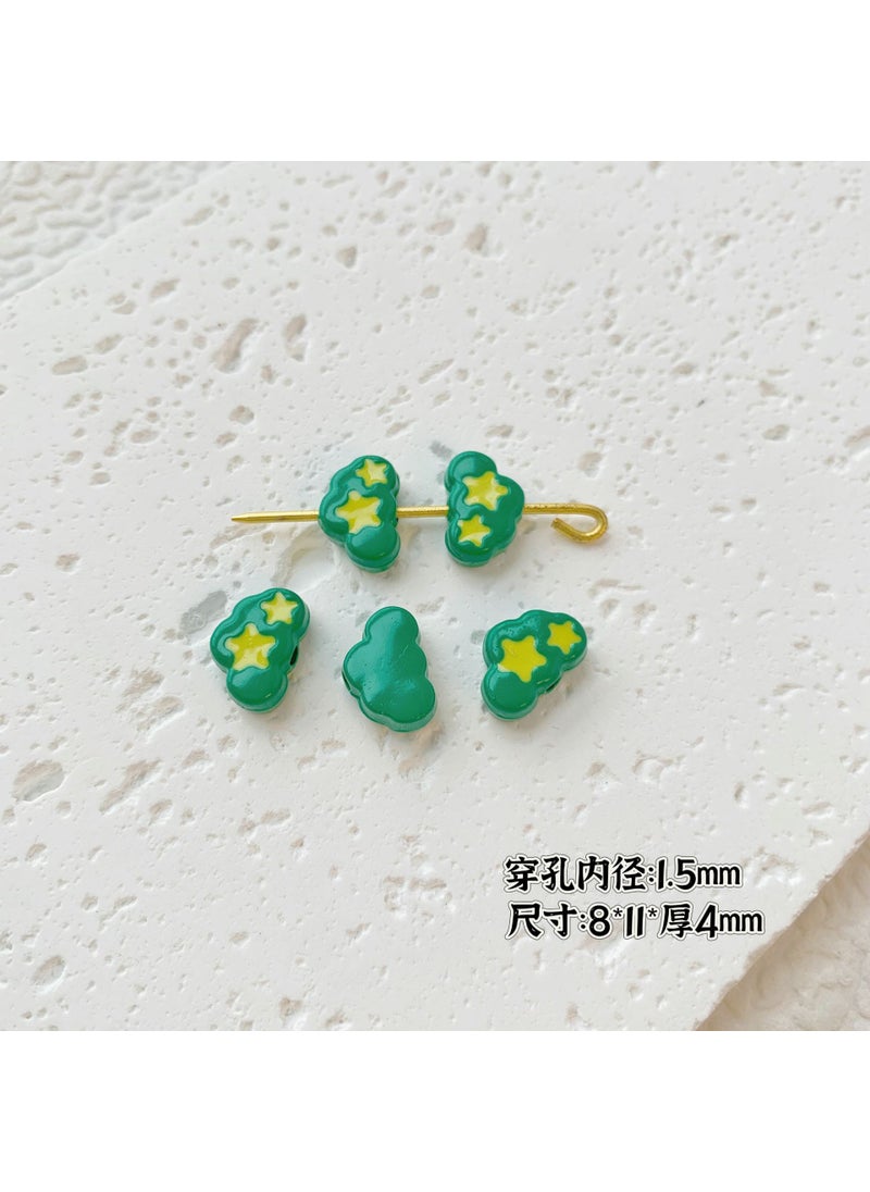 Generic - Candy Color Cloud Snowflake Letter Beads 9# clouds-grass green - Image 1