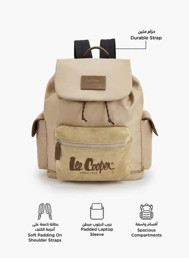 لي كوبر Logo Print School Backpack With Adjustable Shoulder Straps