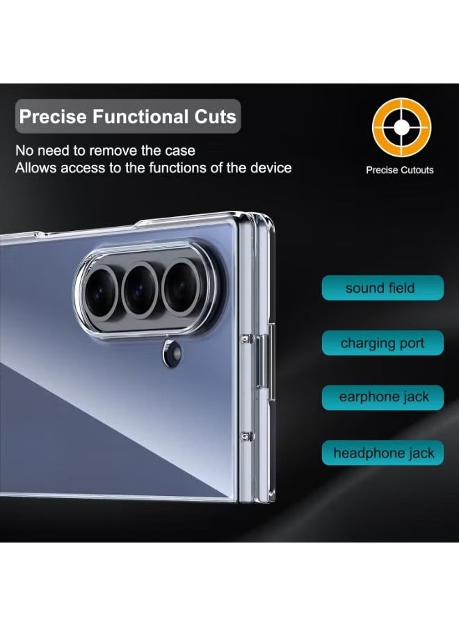 BlueFire Samsung Galaxy Z Fold 7 Case, Clear Transparent Shockproof Cover – Hard PC Back & Soft TPU Bumper | Slim Lightweight Protective Case | Scratch & Drop Protection | Wireless Charging Compatible | Anti-Yellowing, Anti-Slip Grip - Image 4