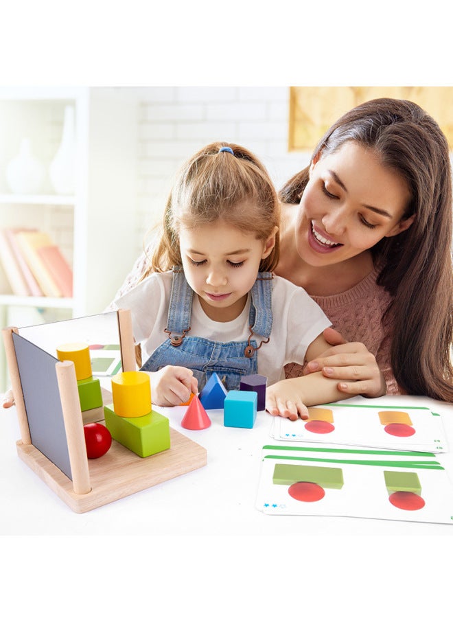 لغز بناء المرآة للتعليم في مرحلة الطفولة المبكرة، مكعبات بناء الطفل بشكل هندسي، ألعاب التدريب على التفكير في الفضاء الإدراكي - اللون: HBE- لغز بناء المرآة - Image 3