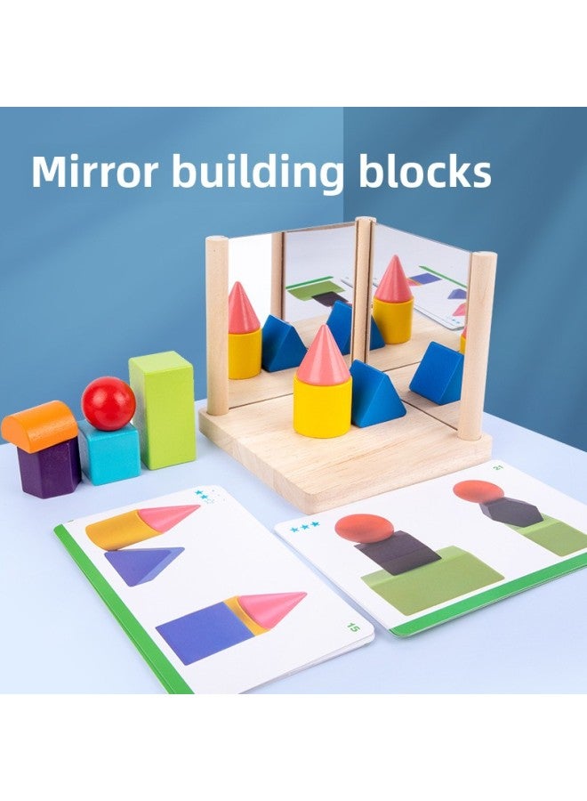 لغز بناء المرآة للتعليم في مرحلة الطفولة المبكرة، مكعبات بناء الطفل بشكل هندسي، ألعاب التدريب على التفكير في الفضاء الإدراكي - اللون: HBE- لغز بناء المرآة - Image 2