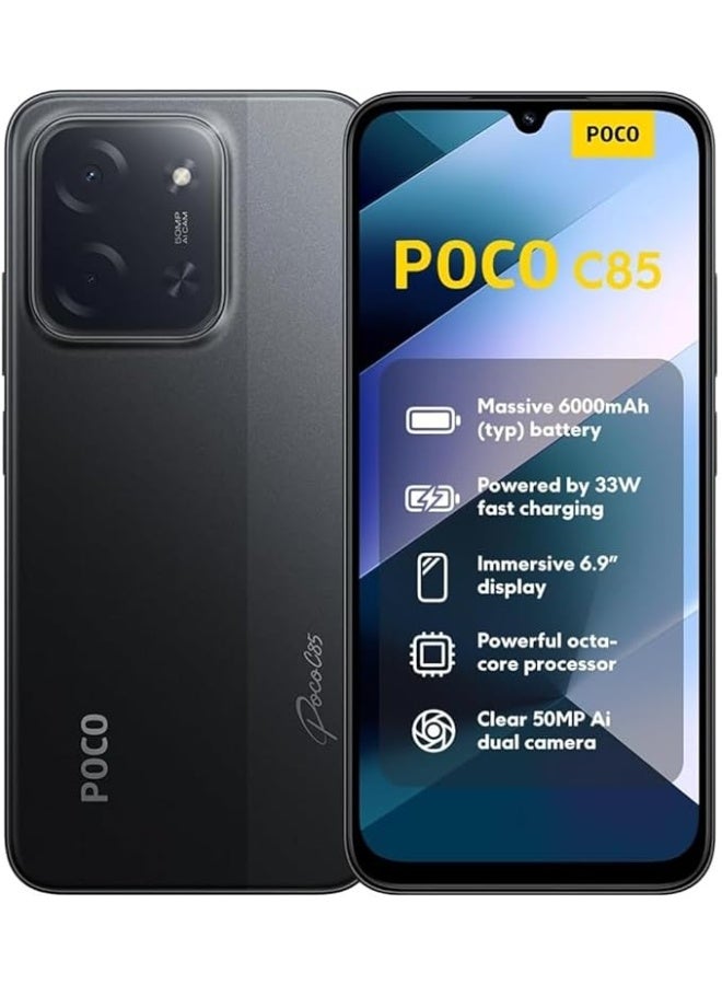 POCO C85 Black 8GB RAM 256GB ROM - Image 1