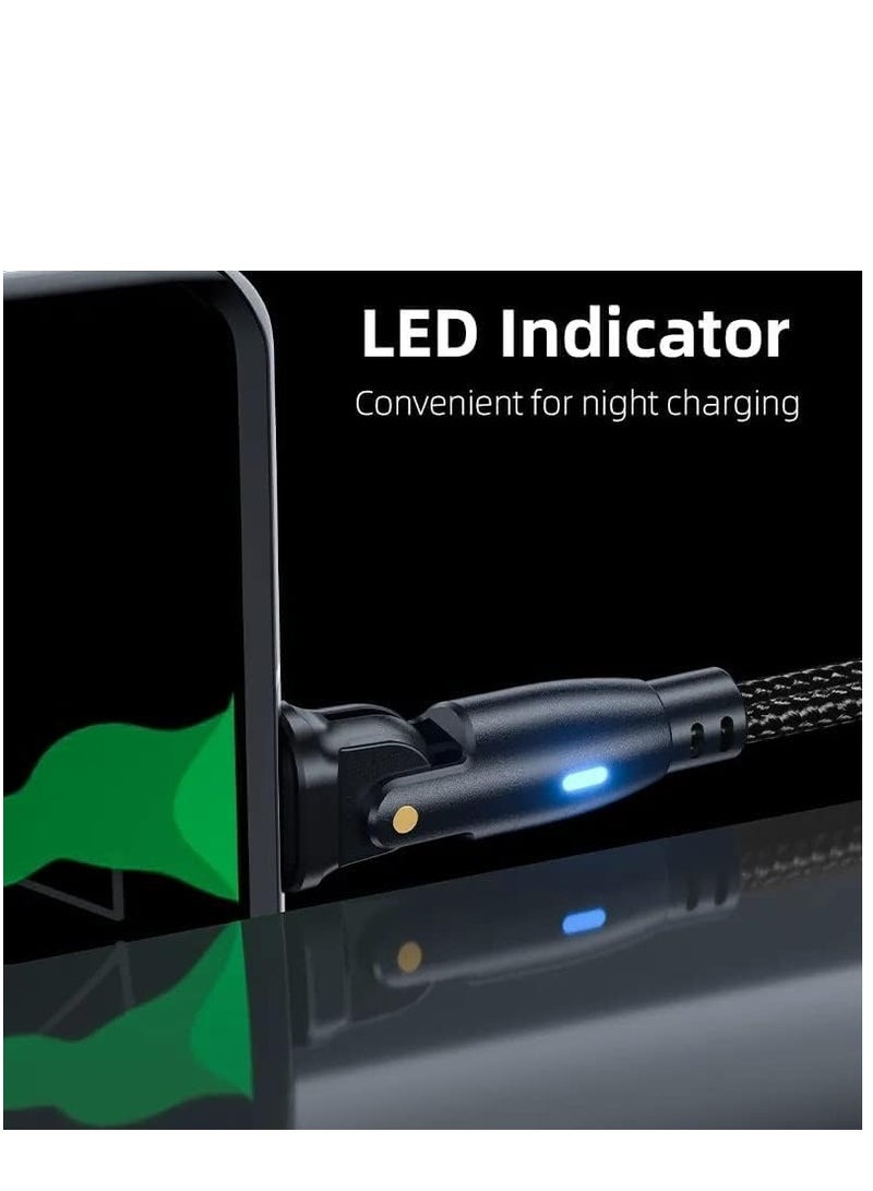 KASTWAVE USB C to USB C Fast Charging Cable 2M 60W with USB A Adapter, 20V3A 180° Rotating Fast Charge Cable, Nylon Braided Fast Charging Cord Type C Compatible with MacBook Pro Air, iPad Pro, Samsung Galaxy - Image 5