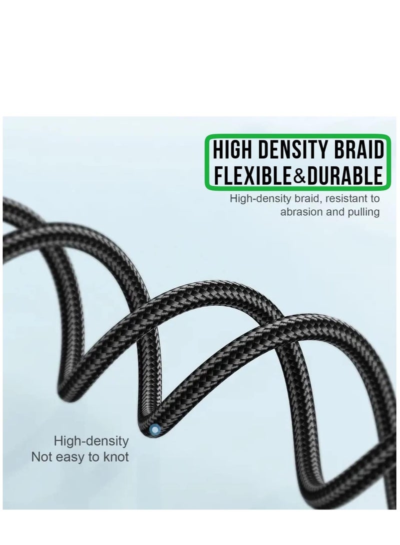 KASTWAVE USB C to USB C Fast Charging Cable 2M 60W with USB A Adapter, 20V3A 180° Rotating Fast Charge Cable, Nylon Braided Fast Charging Cord Type C Compatible with MacBook Pro Air, iPad Pro, Samsung Galaxy - Image 4