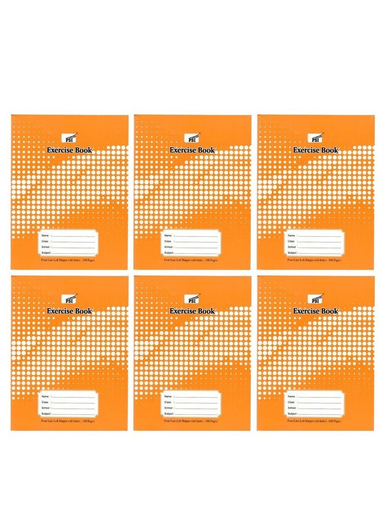 Psi 6-Piece Exercise Note Book Four Lined 100 Pages - Image 1