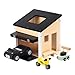 OOOK Wooden Dollhouse Garage Set Includes Workbench Lawn Mower Bicycle and Car Dollhouse Furniture Accessories for Kids - Image 2