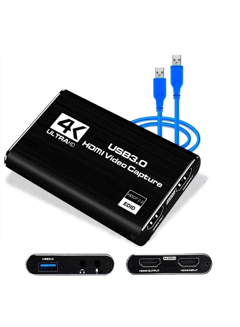 Portable HDMI & USB 3.0 Video Capture Adapter - 4K & 1080p - For Game Streaming, Live Broadcasting, Video Recording - Image 1