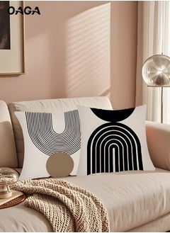 OAGA OAGA Throw Pillow Covers Pack of 4, Sofa Pillow Covers 18x18 Inch, Cushion Covers Squre Modern Abstract Geometric Style Home Decor, Decorative Pillow Covers for Couch, Car, Bedroom, Living Room (Double sided pattern)  - Image 2