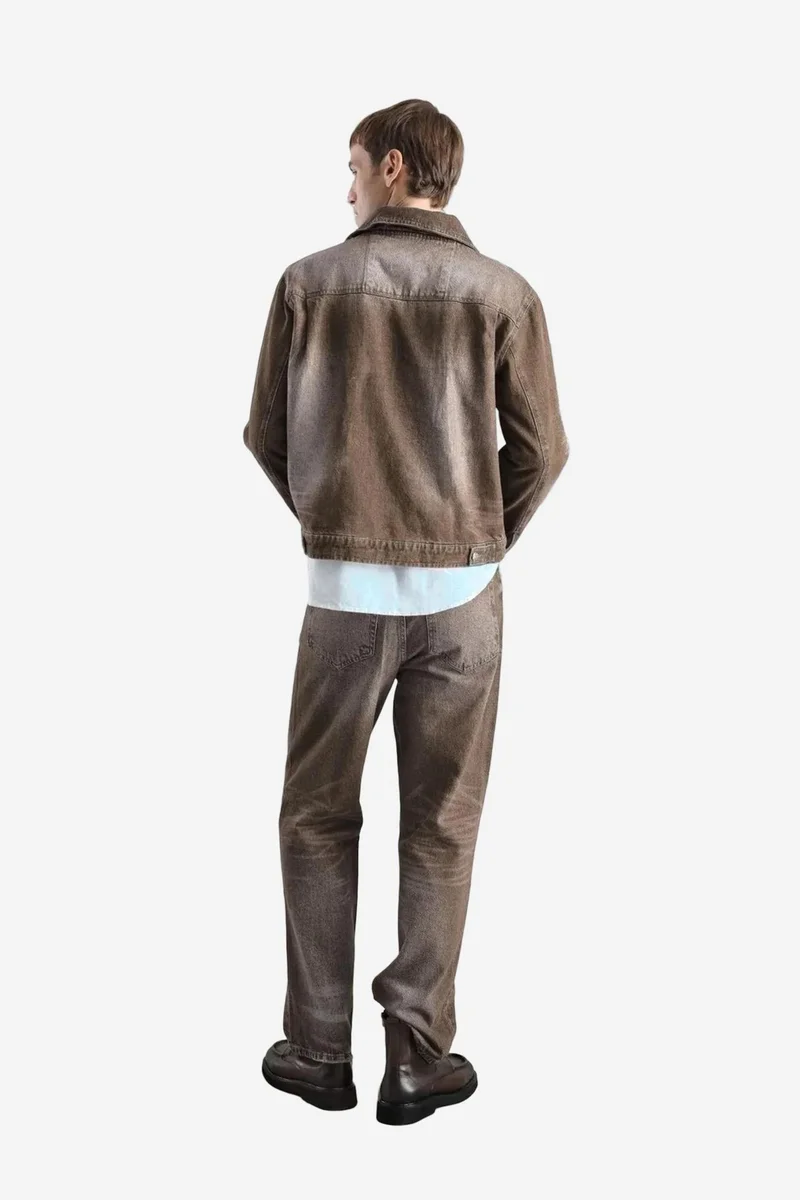 Giesto Beaver Brown GIESTO Denim Jacket with Pockets for Men | Best Price UAE