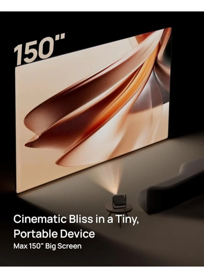 XGIMI ELFIN FLIP | Portable Projector, 1080P FHD Resolution, DLP Projector, Licensed Netflix, Build-in Adjustable Stand, Lightweight and Compact Design, 400 ISO Lumens, Screen Adaption, 2 x 3W Speakers