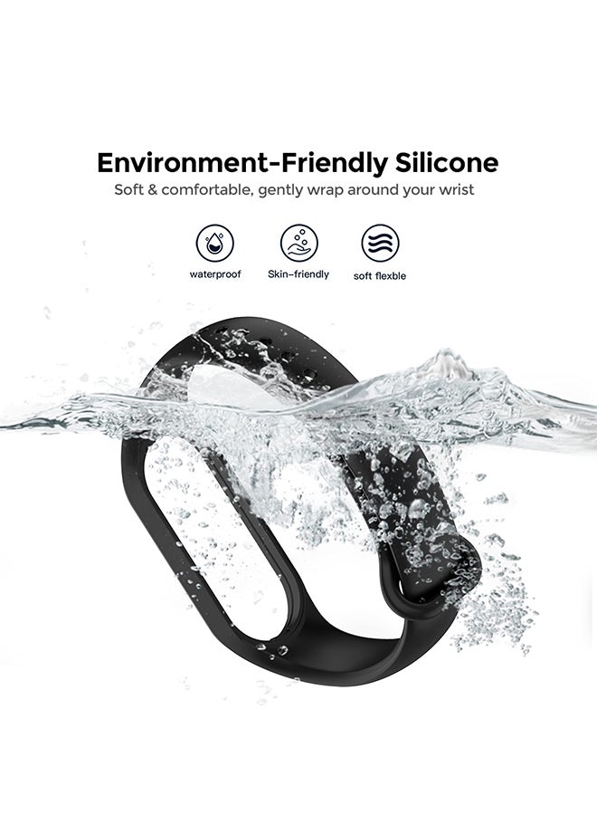 O Ozone [Pack Of 5] Silicone Strap Compatible with Xiaomi Mi Band 7 / 6 / 5 Soft Silicone Sport Replacement Wristband Accessories for Women Men (Black/Grey/Blue/Green/White)  - Image 4