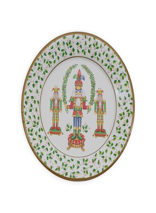 Caspari Nutcracker Christmas Dinner Plates - 8 Per Package - Image 1