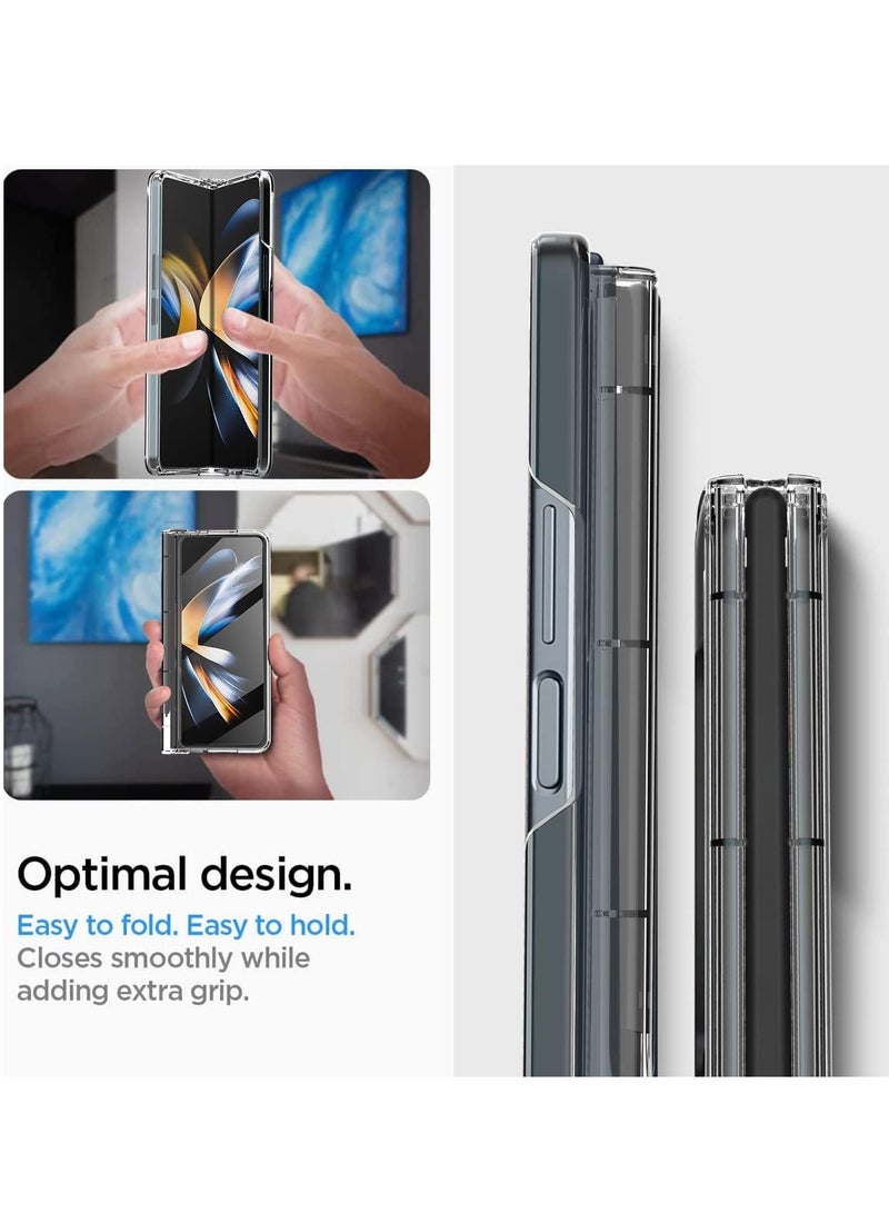 MIGOFAST Case For Galaxy Z Fold 4 Case with S Pen Holder 360 Full Body Protective Cover for Samsung Galaxy Z Fold 4 5G Case 2022 Clear - Image 3