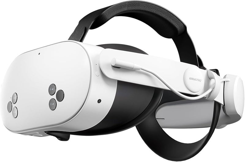 annapro Battery Head Strap for Meta Quest 3/Meta Quest 3S, Elite Strap with 8000mAh Battery Fast Charging Compatible with Oculus/Meta Quest 3S/3 Accessories, Enhance Comfort Extend Playtime, White - Image 1
