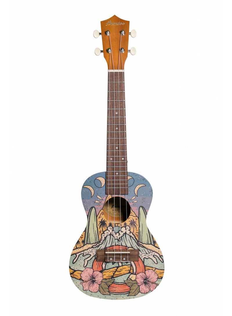 Bamboo U-23 Cool Beach Concert Ukulele – 23-Inch Beach-Inspired Design with Premium Gig Bag  - Image 1