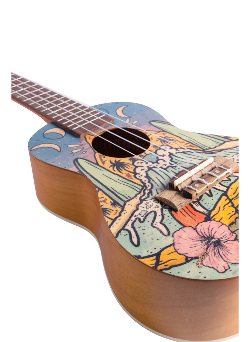 Bamboo U-23 Cool Beach Concert Ukulele – 23-Inch Beach-Inspired Design with Premium Gig Bag  - Image 2