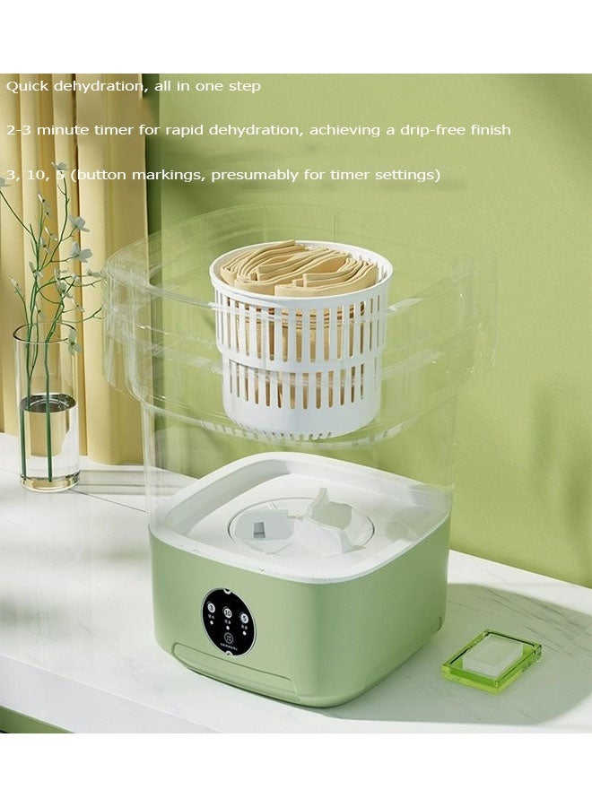 Bukela Mini Folding Washing Machine, 8L Portable Washing Machine with Drain Basket, for Apartment, Travel, Underwear, Personal, Kids - Image 3