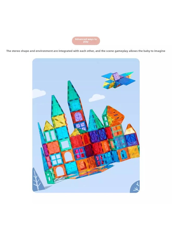 7.5CM Color Window Magnetic Sheet Children's Variety Educational Toys Transparent Strong Magnetic Assembling Building Blocks Can Be Sent On Behalf/Wholesale-Specifications:88PCs (English Color Box Packaging)  - Image 4