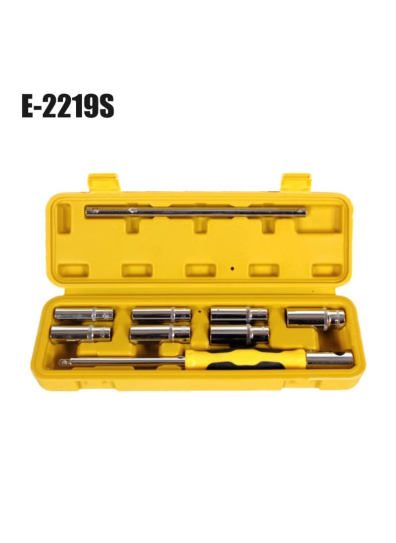Eastman Eastman THandle Socket Wrench Set 9 Pcs 1 THandle Rod 7 Hex Sockets and 1 Blow Case Socket Wrench For Heavy Duty Automobile Mechanic DIY Household Repair E2219S  - Image 5