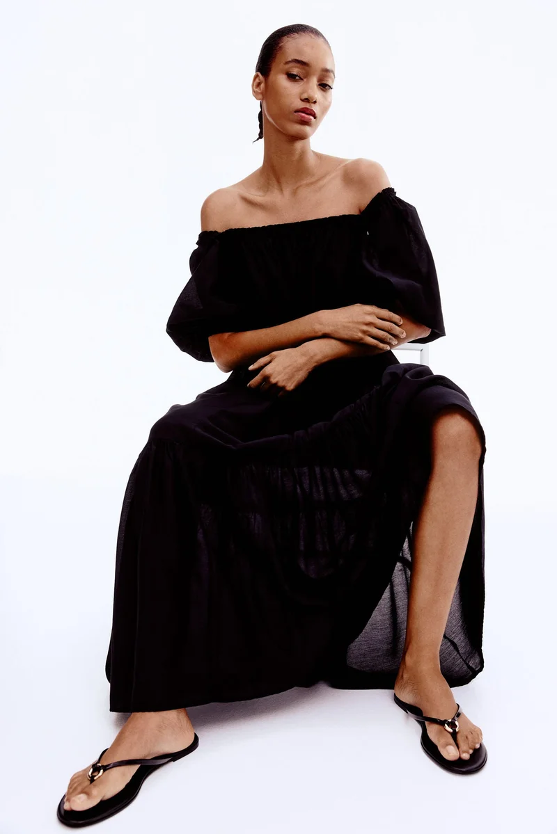 اتش اند ام فستان ماكسي بقبة مربعة