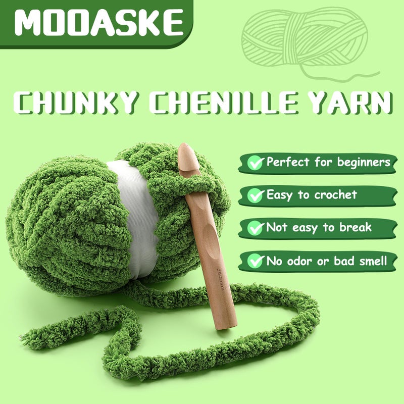 Mooaske 8 Pack Chunky Yarn for Hand Knitting - Chunky Chenille Yarn for Crocheting - Fluffy Yarns for Crochet - Jumbo Yarns for Hand Knitting 28.4 Yds 7.7 Oz Per Roll (8, Big Red-Milky White) - Image 2