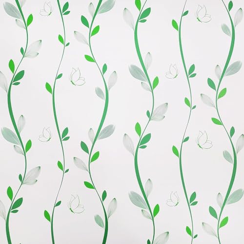 RedChimes Self-Adhesive Wallpaper Waterproof Old Furniture Vinyl Stickers Wooden Door Wardrobe Desktop PVC Wall Papers 45 X 304 CM (Green Leaves) - Image 2