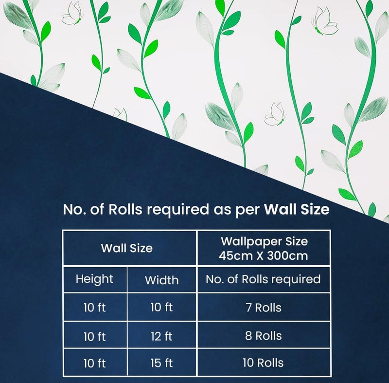 RedChimes Self-Adhesive Wallpaper Waterproof Old Furniture Vinyl Stickers Wooden Door Wardrobe Desktop PVC Wall Papers 45 X 304 CM (Green Leaves) - Image 5