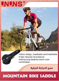 UNUNS Bike Seat,Mountain Bike Saddle,Comfortable Cycling Saddle Cushion,Bicycle Saddle Replacement,Breathable Cushion,Ergonomic Saddle,Shock Absorbing Bicycle Seat,Univeral Seat For BMX,Road,Most Bike  - Image 5