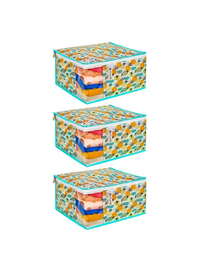 PrettyKrafts Set of 3 Non-Woven Printed Foldable Saree Covers/Wardrobe Organizer With Transparent Window And Zip/Clothes Storage Bag For Women's Lehenga, Suit Saree & Other Accessories, (Multicolour) - pzsku/ZB84956379F936F6AEF93Z/45/_/1736571423/e13f5e8d-3aee-4f7d-9944-f3253e59e9bd