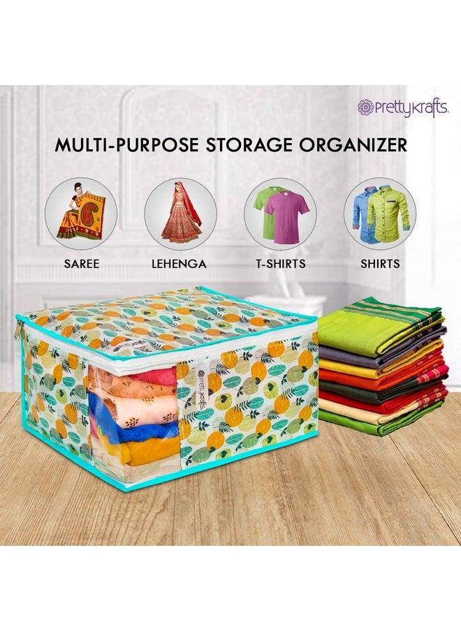 PrettyKrafts Set of 3 Non-Woven Printed Foldable Saree Covers/Wardrobe Organizer With Transparent Window And Zip/Clothes Storage Bag For Women's Lehenga, Suit Saree & Other Accessories, (Multicolour) - pzsku/ZB84956379F936F6AEF93Z/45/_/1736571428/a578bb2b-51c5-4c6b-b5dc-153c2d1d9c09