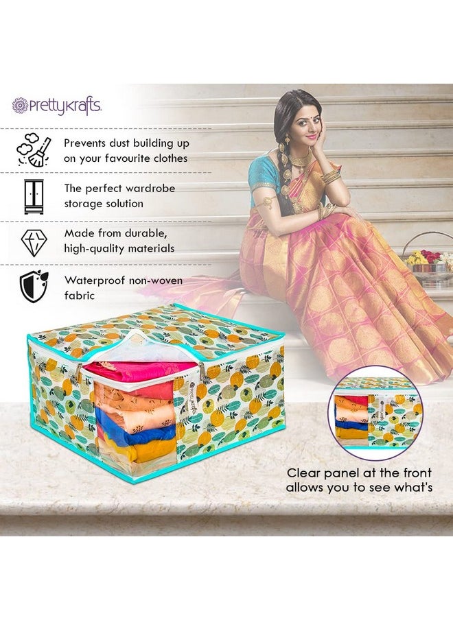 PrettyKrafts Set of 3 Non-Woven Printed Foldable Saree Covers/Wardrobe Organizer With Transparent Window And Zip/Clothes Storage Bag For Women's Lehenga, Suit Saree & Other Accessories, (Multicolour) - pzsku/ZB84956379F936F6AEF93Z/45/_/1736571433/4db706fe-a525-4f21-b34d-6eabd7ec7651