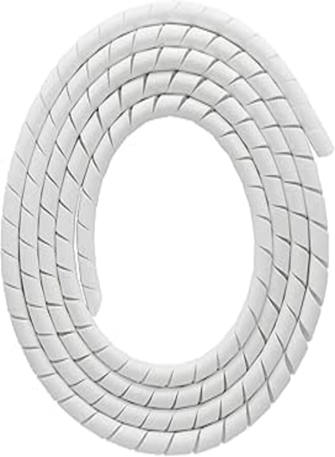 Cable Tidy Spiral Wrap Slim 2.5m, White (2-pack) 672352803884