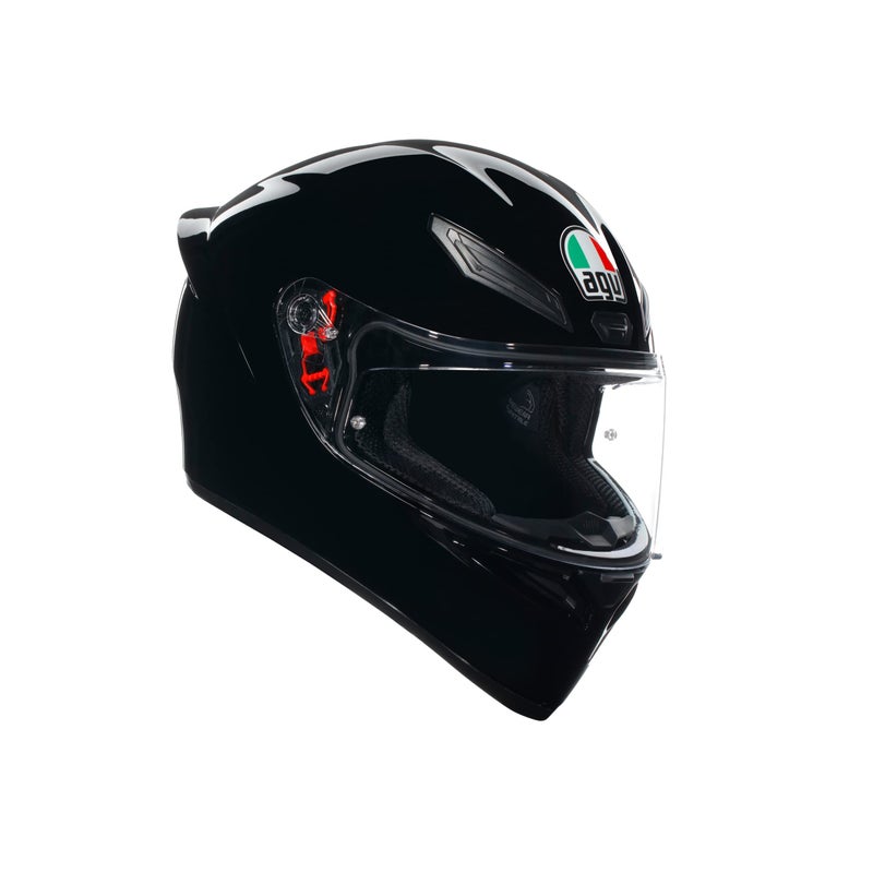 AGV - Helmet K1 S E2206, Full-face Motorbike Helmet, ECE, for Men, Racing Style with Spoiler, Air Intakes and Scratch Resistant Visor, 190° Field of View, with Intercom Ready, Black - Image 1