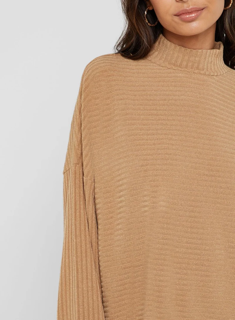 FOREVER 21 High Neck Ribbed Sweater
