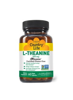 Country Life Ltheanine 200Mg Suntheanine Ltheanine 60 Vegan Capsules Certified Gluten Free Certified Vegan Certified Halal  - Image 1