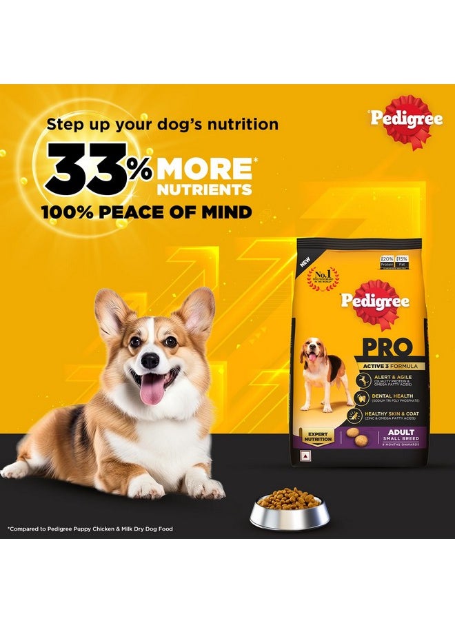 Pedigree Pro Adult (9 Months Onwards) Small Breed Dry Dog Food, 3 Kg, High-Protein Dog Food, Expert Nutrition With 33%* More Nutrients  - Image 3