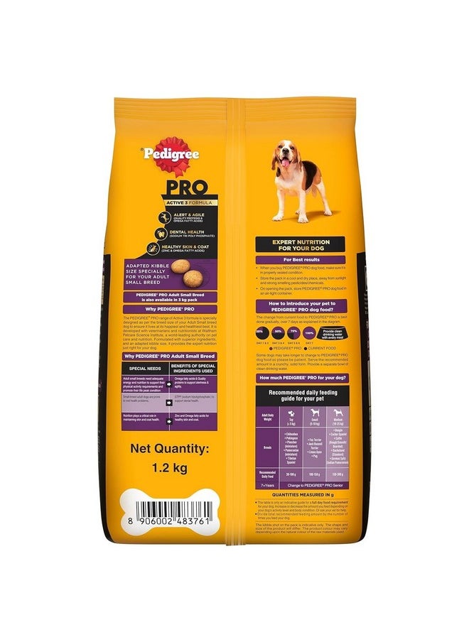 Pedigree Pro Adult (9 Months Onwards) Small Breed Dry Dog Food, 3 Kg, High-Protein Dog Food, Expert Nutrition With 33%* More Nutrients  - Image 2