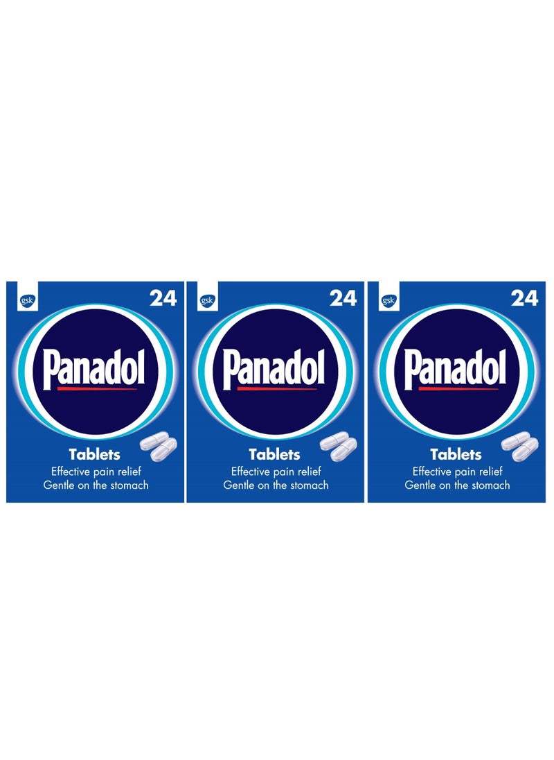 Panadol Pack Of 3 Panadol Blue Paracetamol 500 Mg 24 Tabs  - Image 2