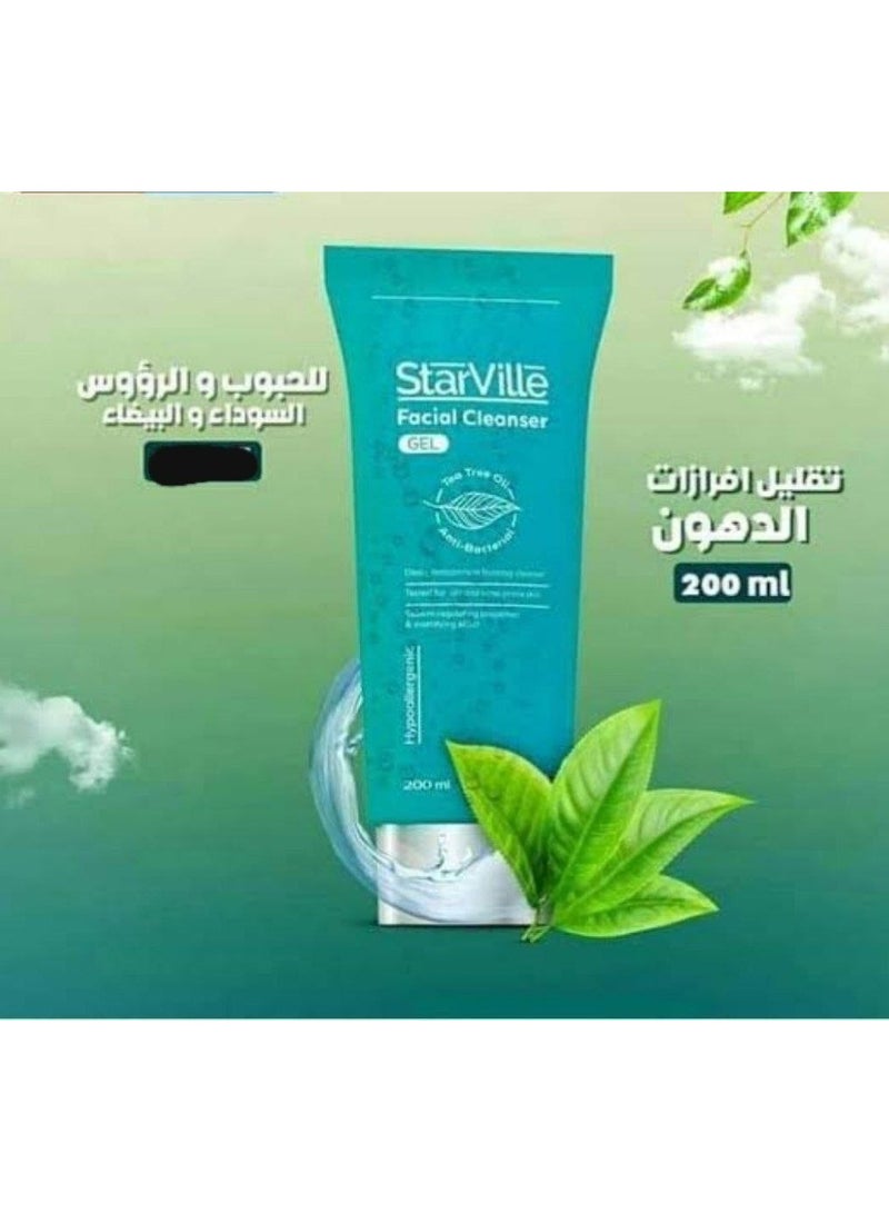 ستارفيل غسول الوجه ستارفيل جل بزيت شجرة الشاي – 200 مل – منظف عميق للبشرة الدهنية والمعرضة لحب الشباب - Image 4