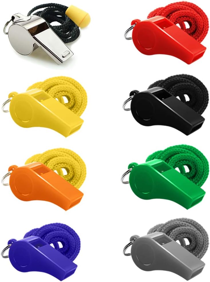 FYA Whistle, 8PCS Sports Whistles with Lanyard, Loud Crisp Sound Whistles Bulk Ideal for Referees, Coaches, and Officials - Image 2
