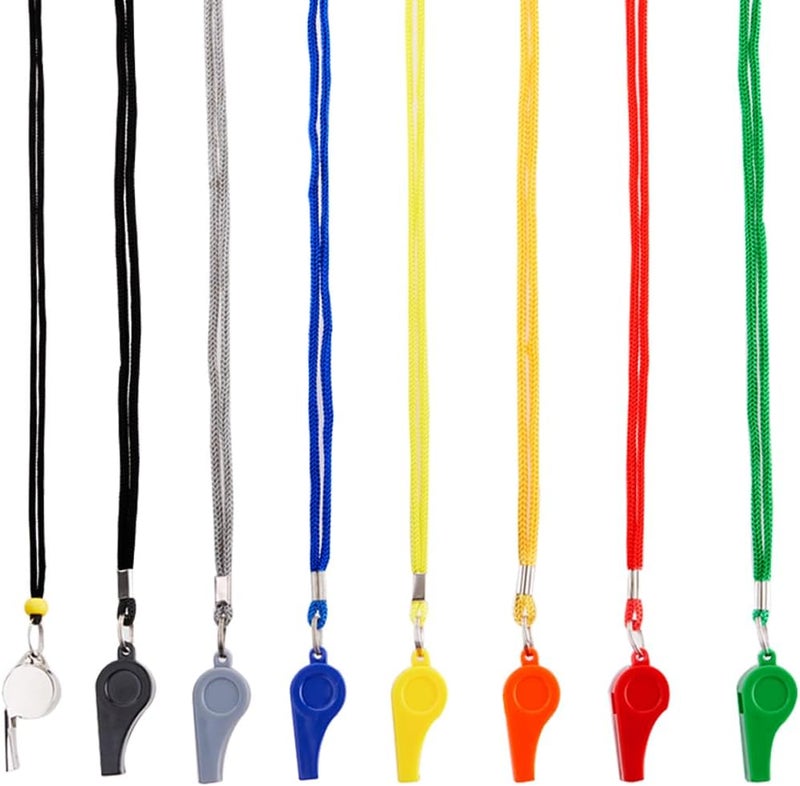 FYA Whistle, 8PCS Sports Whistles with Lanyard, Loud Crisp Sound Whistles Bulk Ideal for Referees, Coaches, and Officials - Image 5