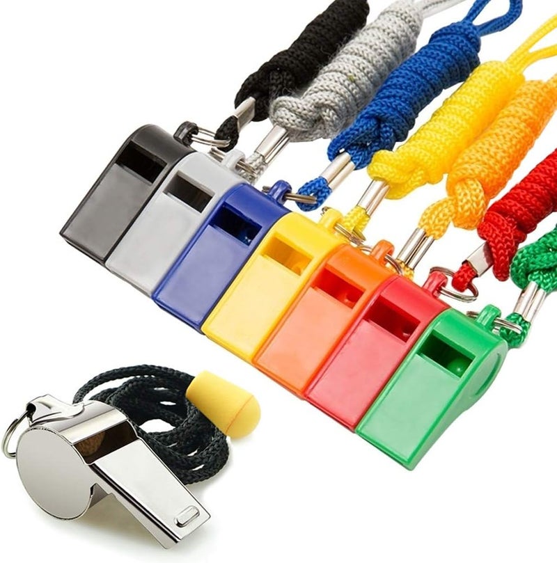 FYA Whistle, 8PCS Sports Whistles with Lanyard, Loud Crisp Sound Whistles Bulk Ideal for Referees, Coaches, and Officials - Image 1