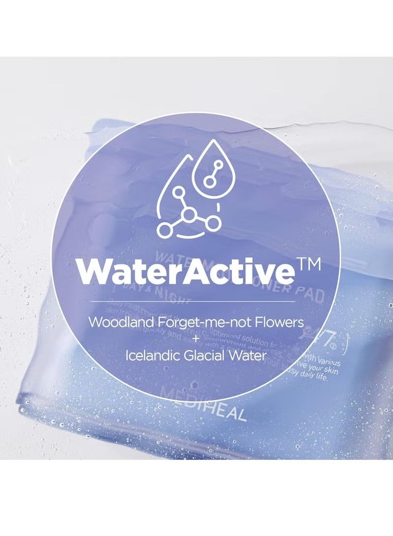 MEDIHEAL Watermide Moisture Pad - Square Cotton Facial Toner Pads with Icelandic Glacial Water - Improve Skin Temperature, Hydrating to Dry, Puffy, Coarse Skin -Vegan Eco Silk,100 Pads - Image 2