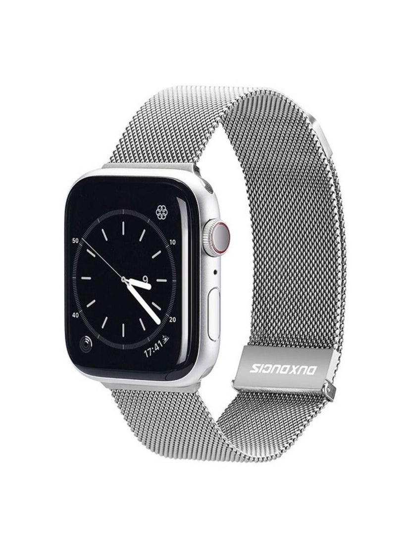 DUX DUCIS - Pasek do APPLE 42/44/45 MM Dux Ducis Strap Milanese srebrne Watch Band - Image 1